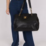 Rare Vintage Chanel Caviar Double - Sided Supermodel Tote - FashioNica