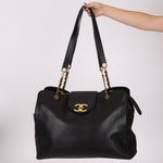Rare Vintage Chanel Caviar Double - Sided Supermodel Tote - FashioNica