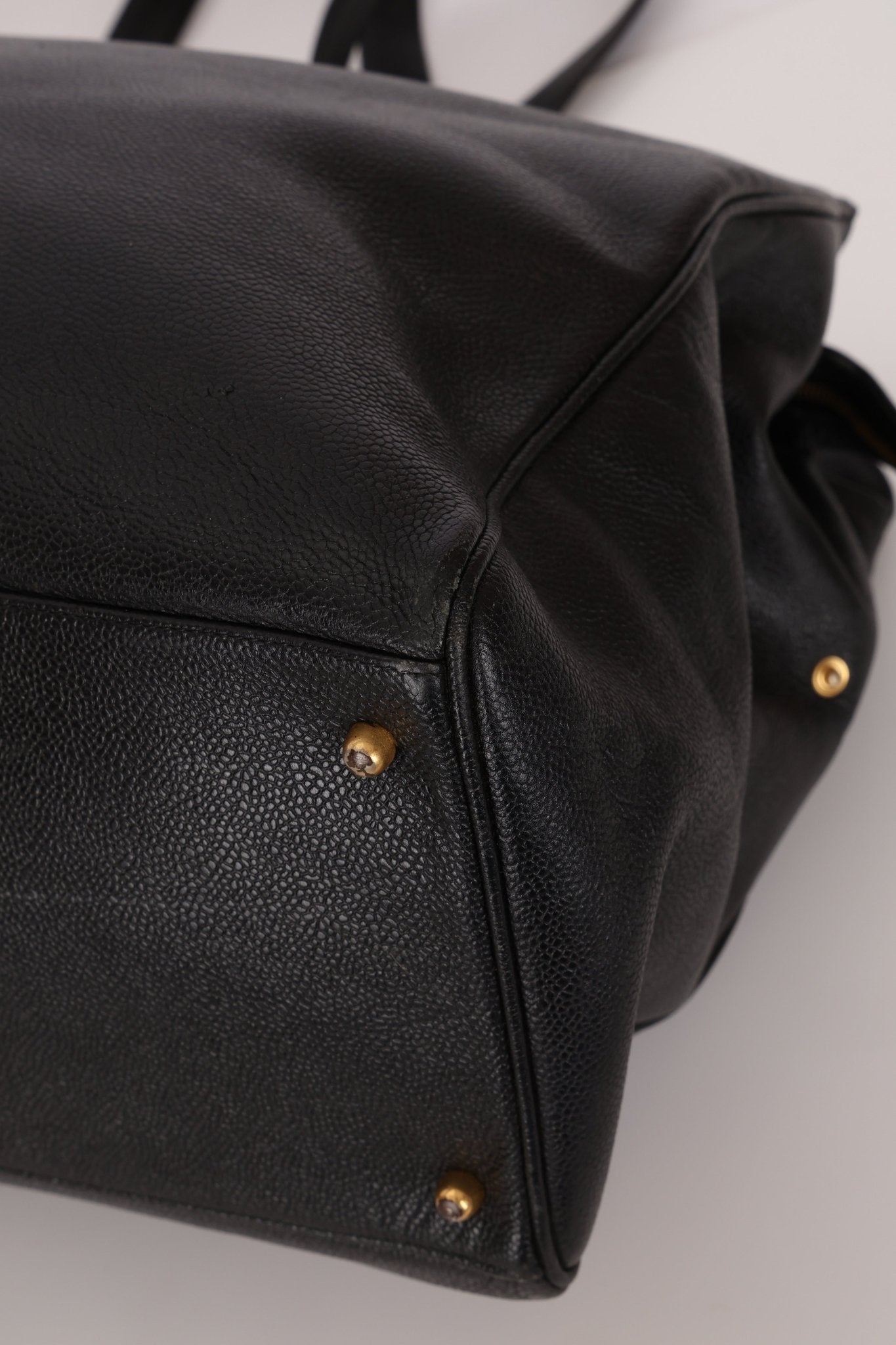 Rare Vintage Chanel Caviar Double - Sided Supermodel Tote - FashioNica