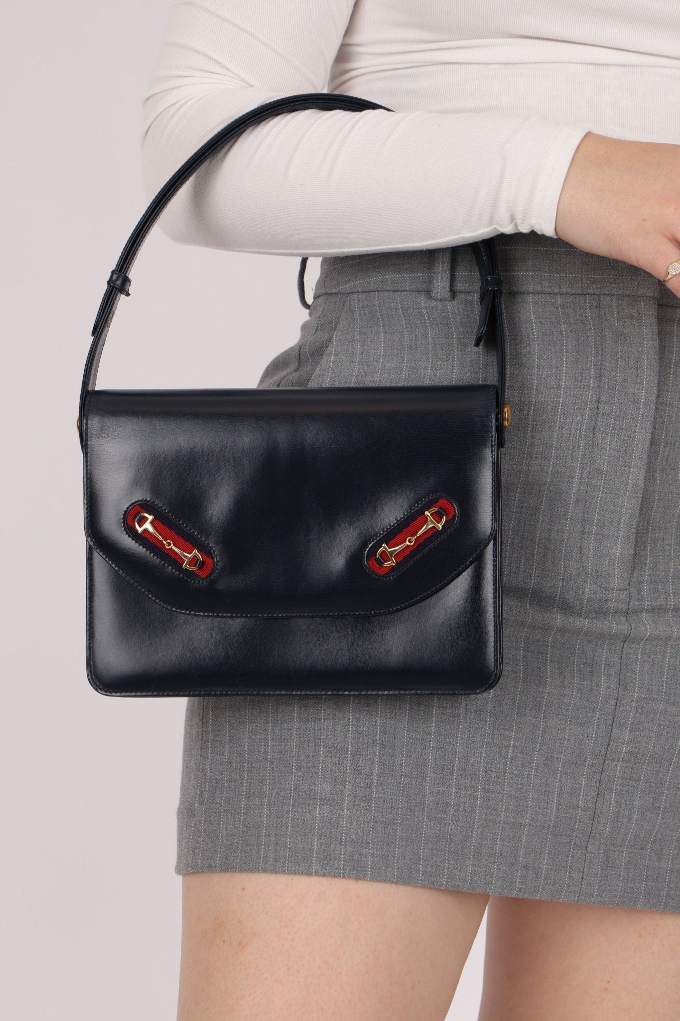 Rare Vintage Gucci Double Horsebit Shelley Flap Bag - FashioNica