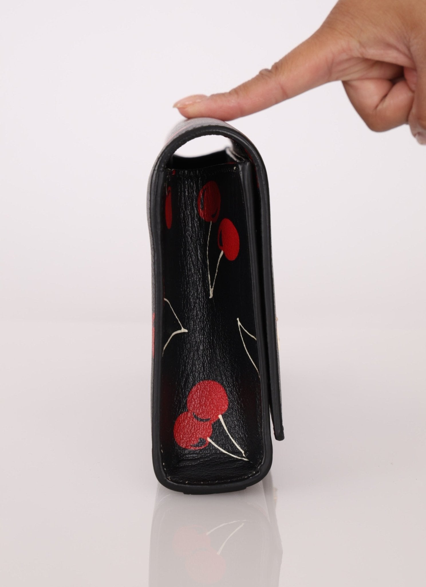 Saint Laurent Calfskin Cherry Clutch - FashioNica