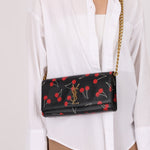 Saint Laurent Calfskin Cherry Clutch - FashioNica
