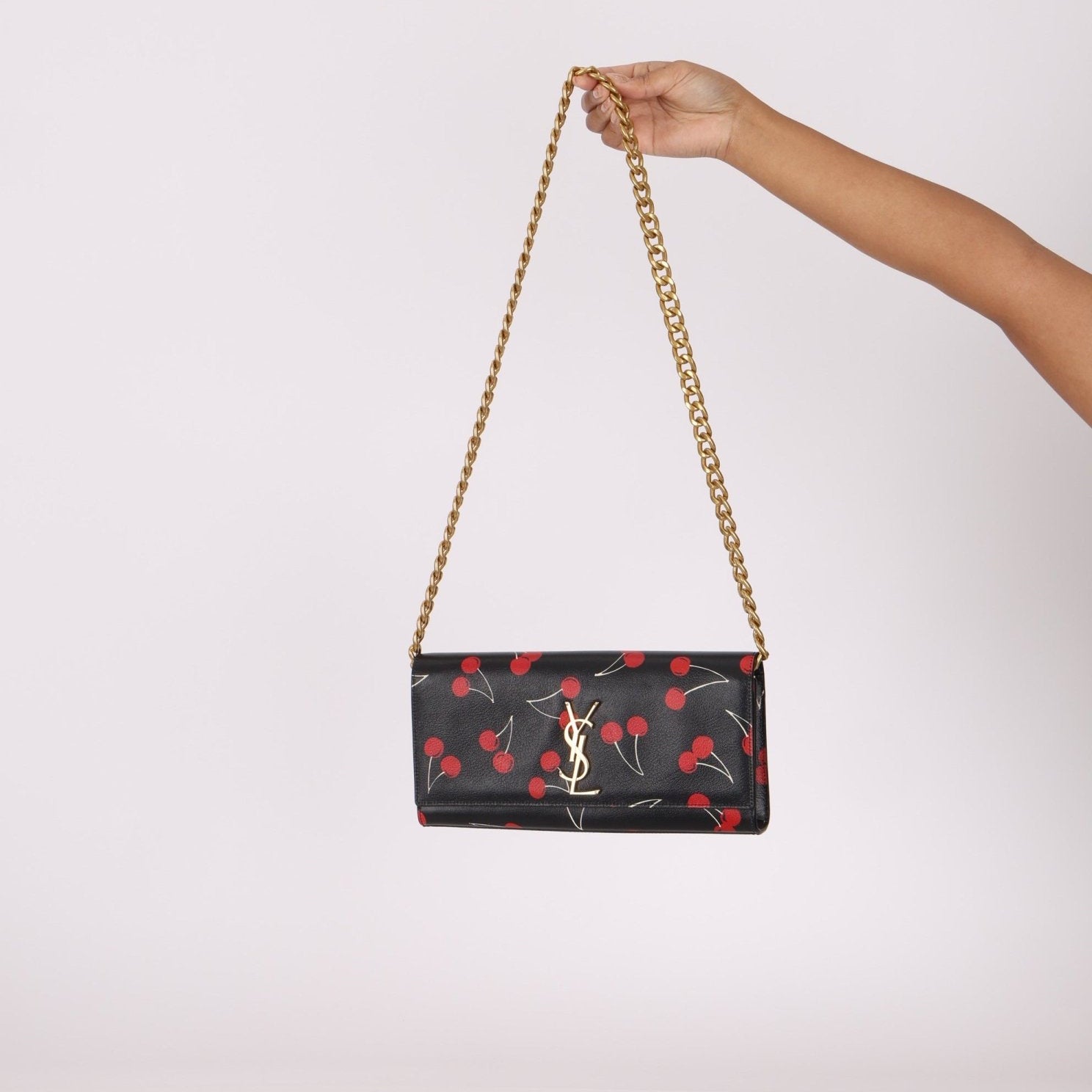 Saint Laurent Calfskin Cherry Clutch - FashioNica