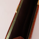 Saint Laurent Croc Embossed Midnight East West Clutch - FashioNica