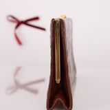 Saint Laurent Croc Embossed Midnight East West Clutch - FashioNica