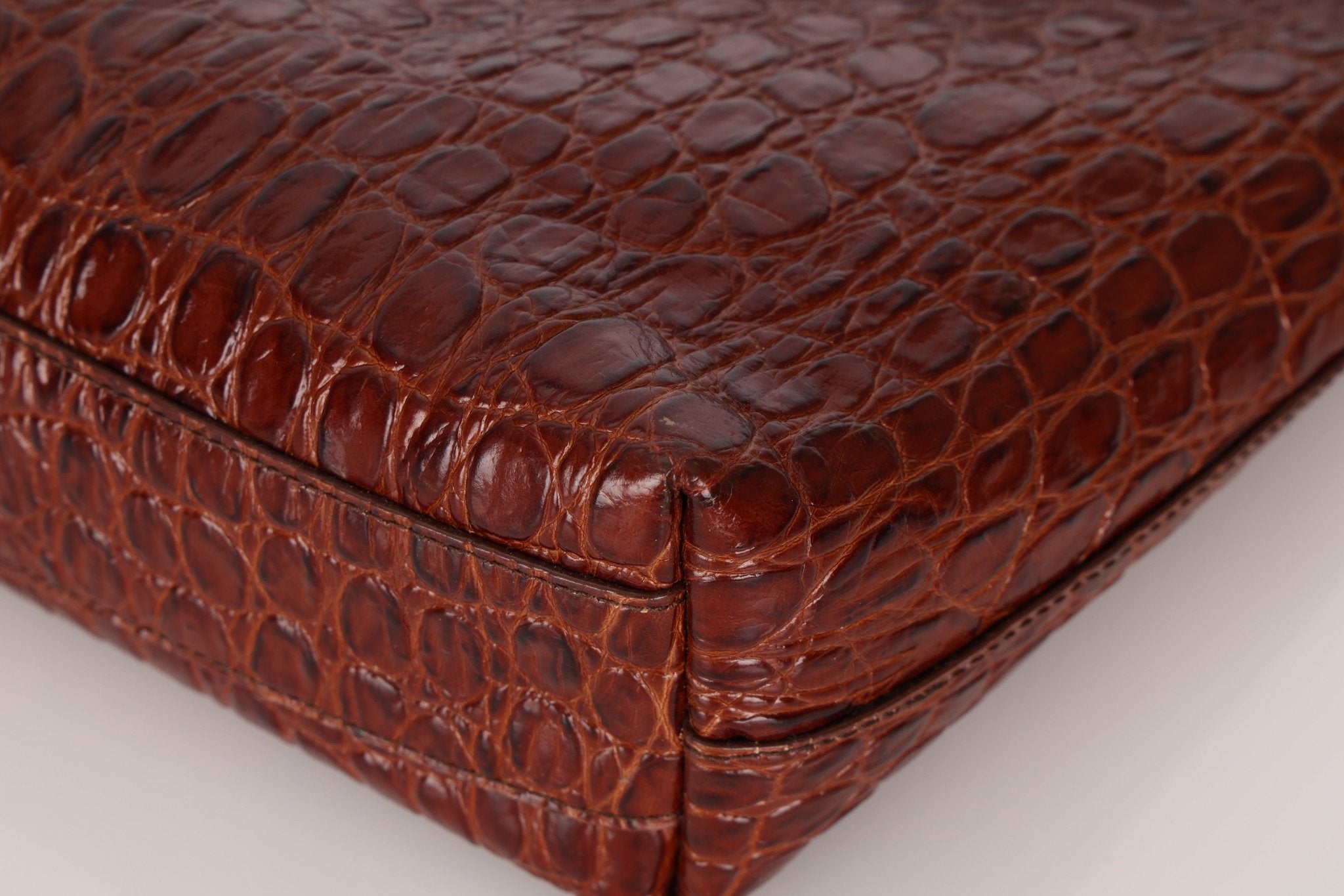 Saint Laurent Croc Embossed Toy Shopping Tote - FashioNica