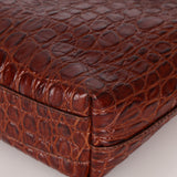 Saint Laurent Croc Embossed Toy Shopping Tote - FashioNica