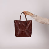 Saint Laurent Croc Embossed Toy Shopping Tote - FashioNica