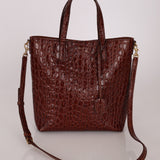 Saint Laurent Croc Embossed Toy Shopping Tote - FashioNica