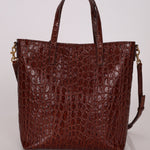 Saint Laurent Croc Embossed Toy Shopping Tote - FashioNica