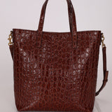 Saint Laurent Croc Embossed Toy Shopping Tote - FashioNica
