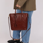 Saint Laurent Croc Embossed Toy Shopping Tote - FashioNica