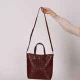 Saint Laurent Croc Embossed Toy Shopping Tote - FashioNica