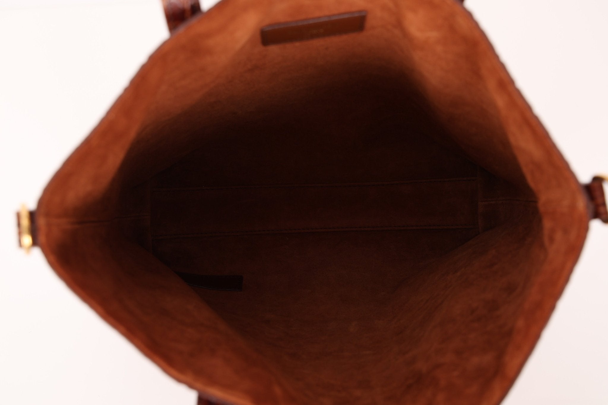 Saint Laurent Croc Embossed Toy Shopping Tote - FashioNica