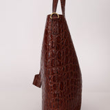 Saint Laurent Croc Embossed Toy Shopping Tote - FashioNica