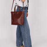 Saint Laurent Croc Embossed Toy Shopping Tote - FashioNica