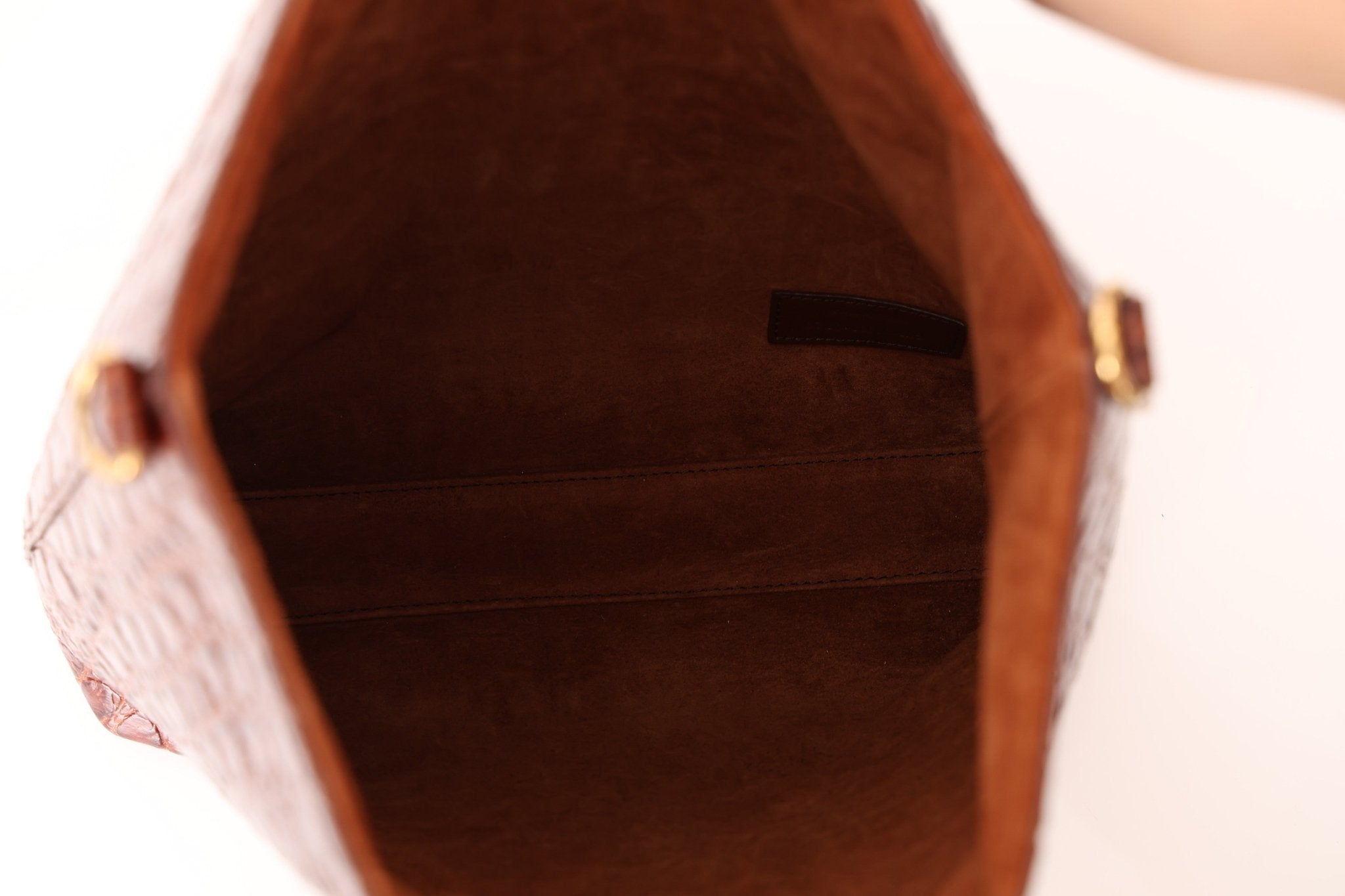 Saint Laurent Croc Embossed Toy Shopping Tote - FashioNica