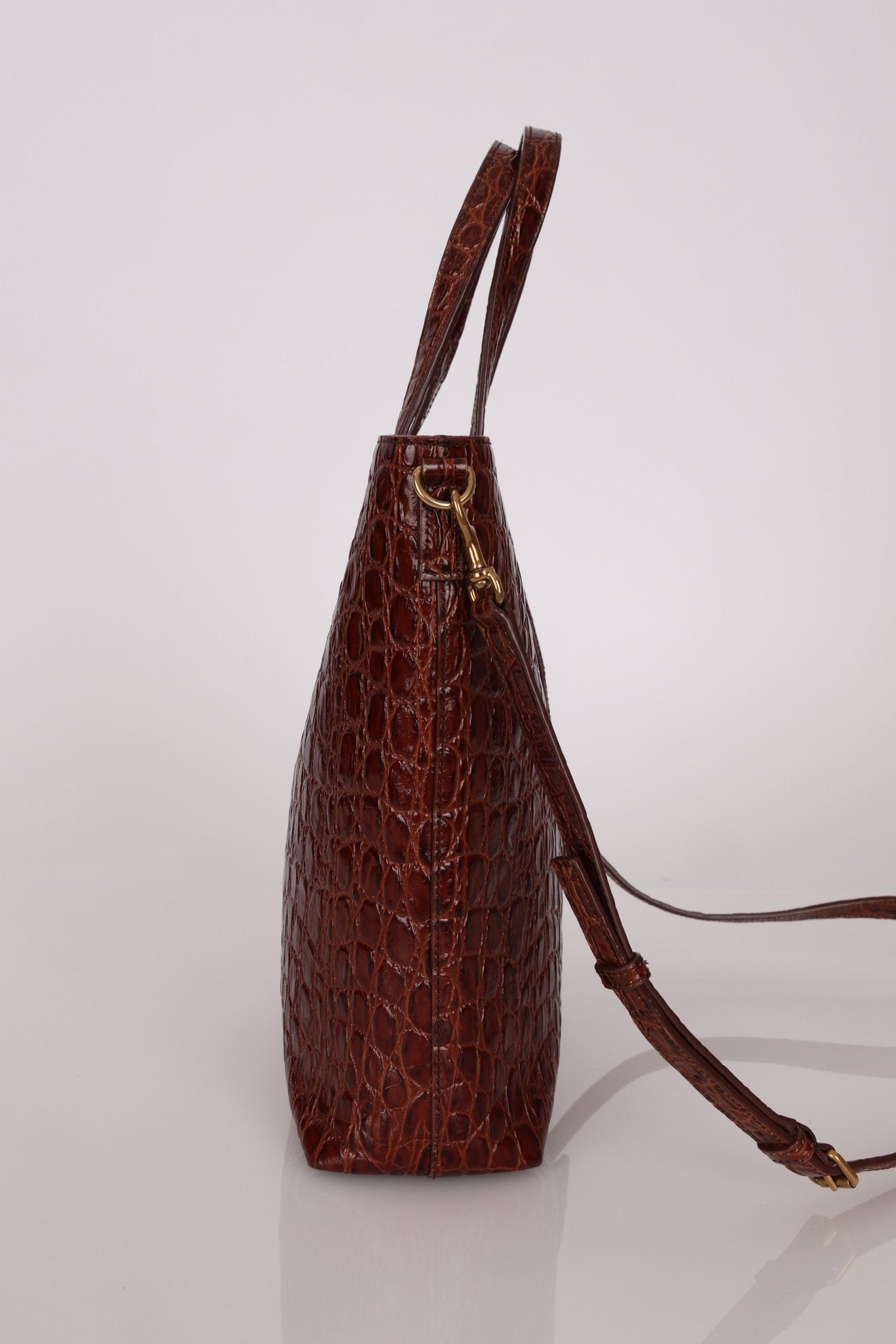 Saint Laurent Croc Embossed Toy Shopping Tote - FashioNica