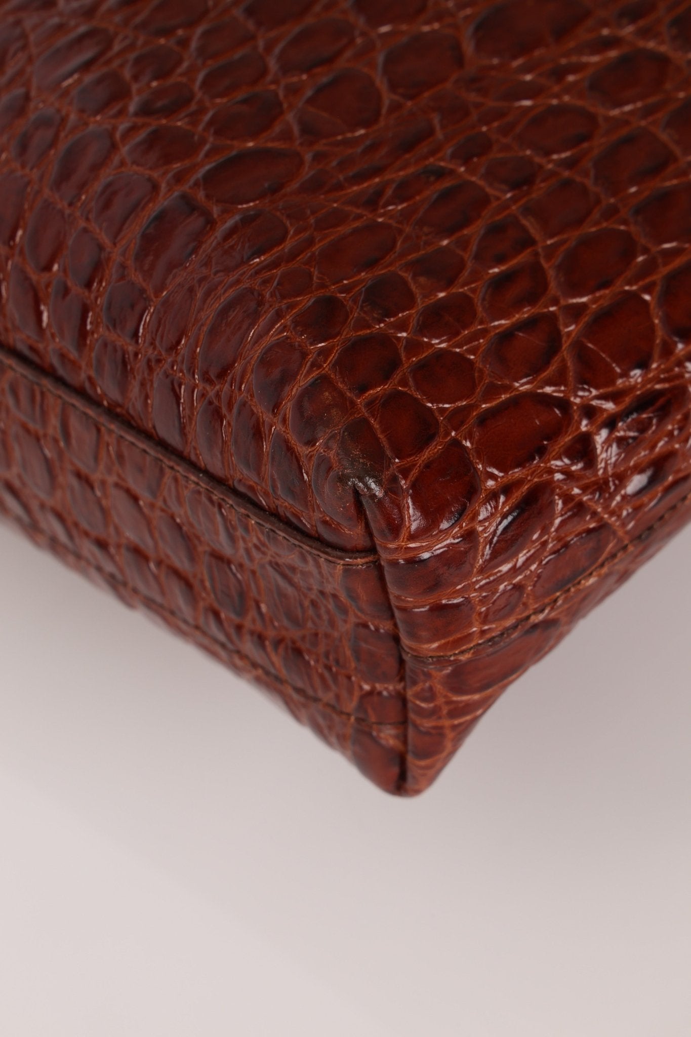 Saint Laurent Croc Embossed Toy Shopping Tote - FashioNica