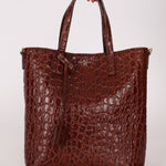 Saint Laurent Croc Embossed Toy Shopping Tote - FashioNica