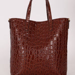 Saint Laurent Croc Embossed Toy Shopping Tote - FashioNica