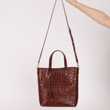 Saint Laurent Croc Embossed Toy Shopping Tote - FashioNica