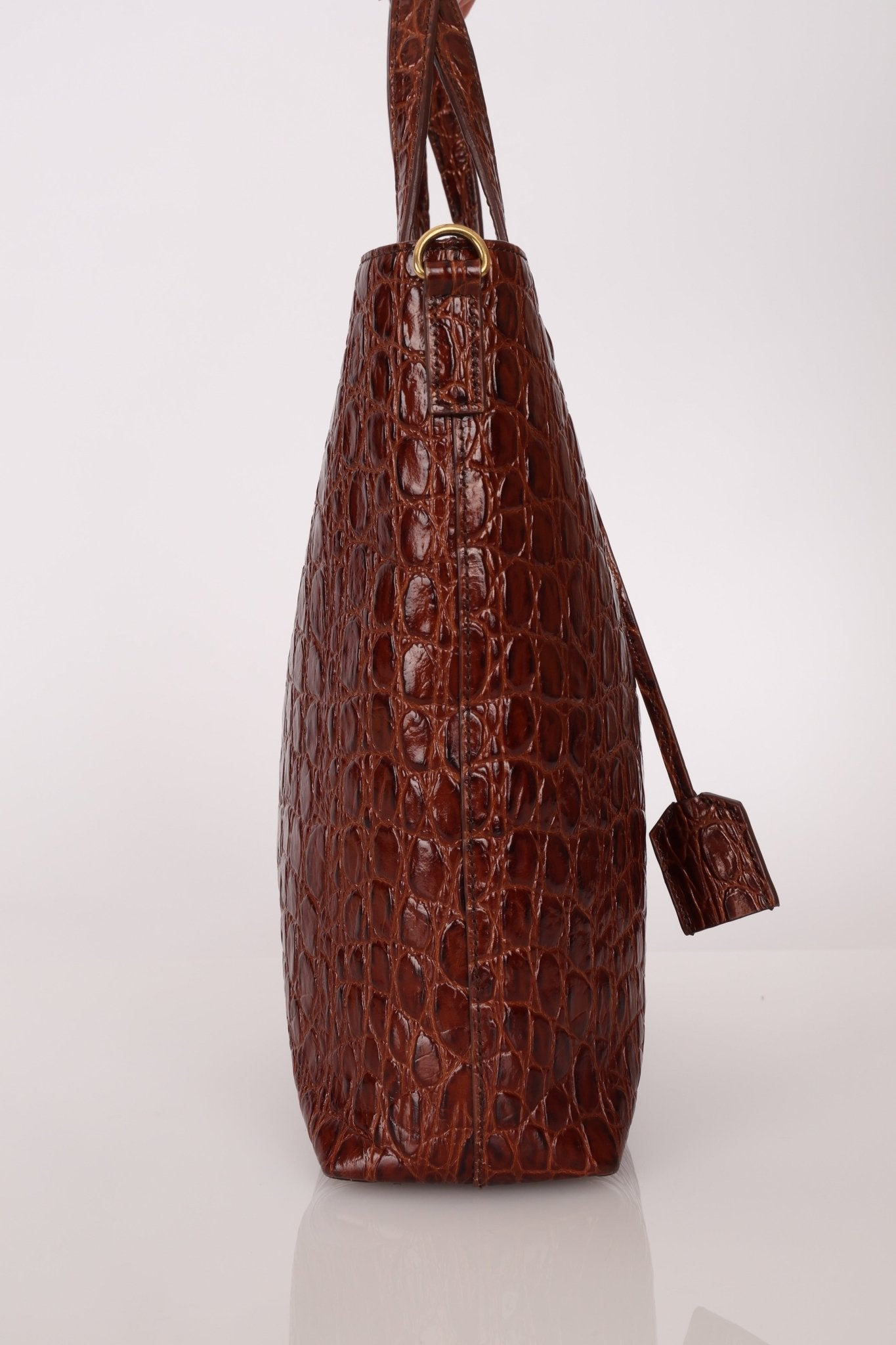 Saint Laurent Croc Embossed Toy Shopping Tote - FashioNica