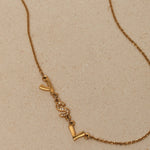 Saint Laurent Crystal Logo Pendant Necklace - FashioNica