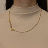 Saint Laurent Crystal Logo Pendant Necklace - FashioNica