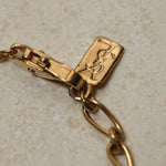 Saint Laurent Crystal Logo Pendant Necklace - FashioNica