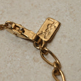 Saint Laurent Crystal Logo Pendant Necklace - FashioNica