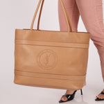 Saint Laurent Natural Leather Rive Gauche Large Tote - FashioNica