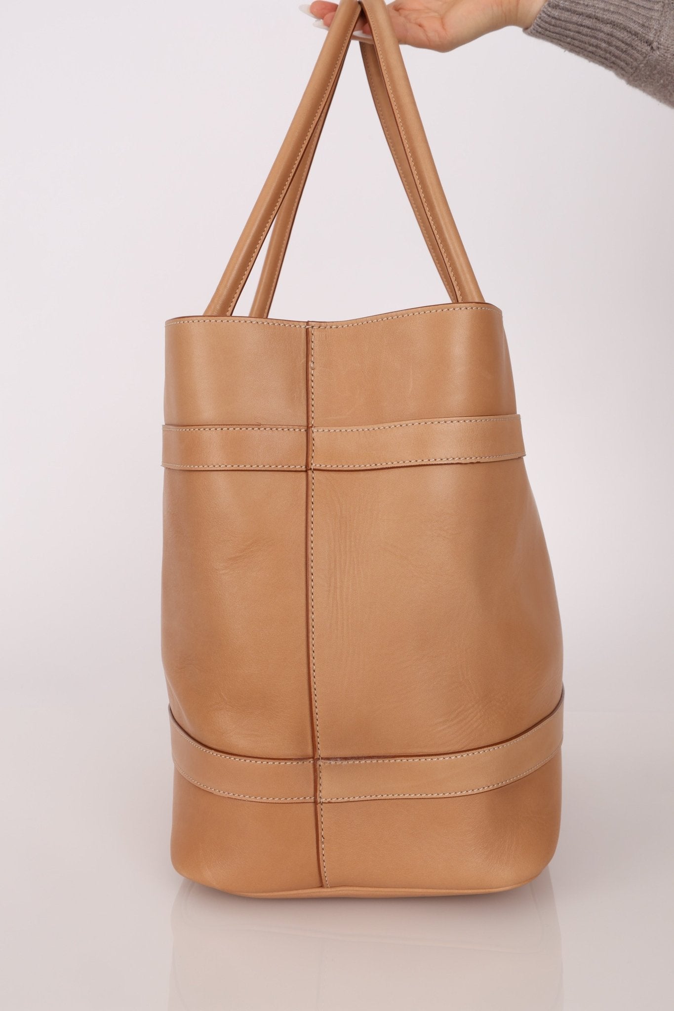 Saint Laurent Natural Leather Rive Gauche Large Tote - FashioNica