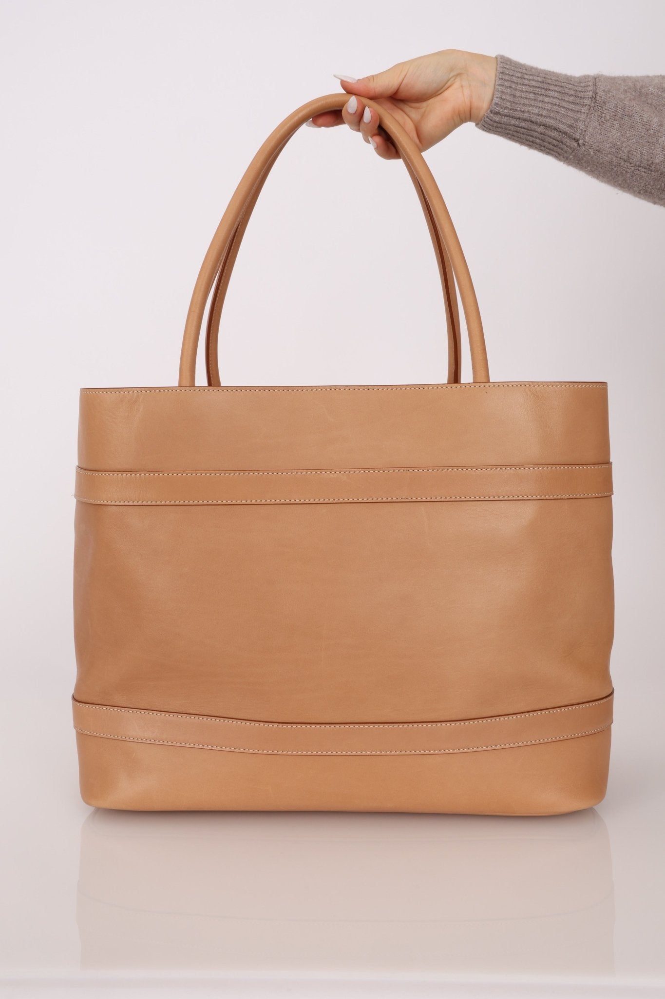 Saint Laurent Natural Leather Rive Gauche Large Tote - FashioNica