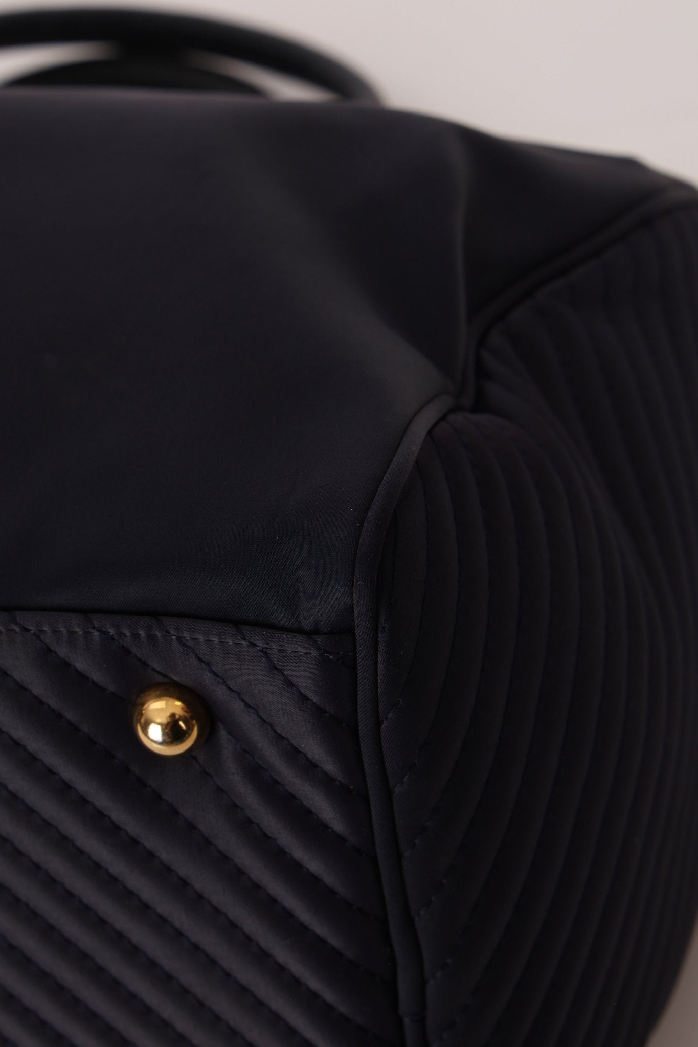 Saint Laurent Navy Nylon Cassandra Boston Bag - FashioNica