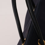 Saint Laurent Navy Nylon Cassandra Boston Bag - FashioNica