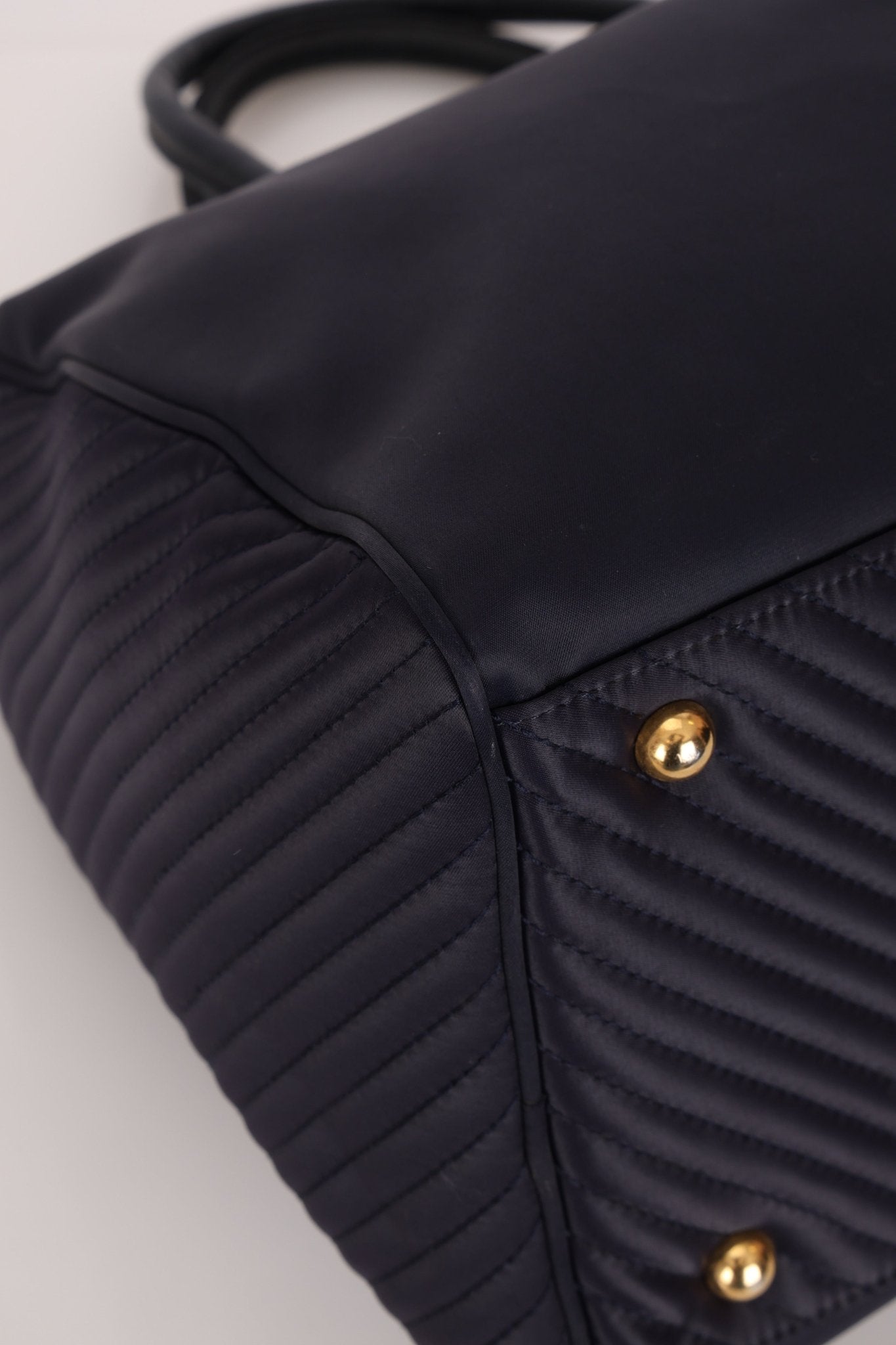 Saint Laurent Navy Nylon Cassandra Boston Bag - FashioNica