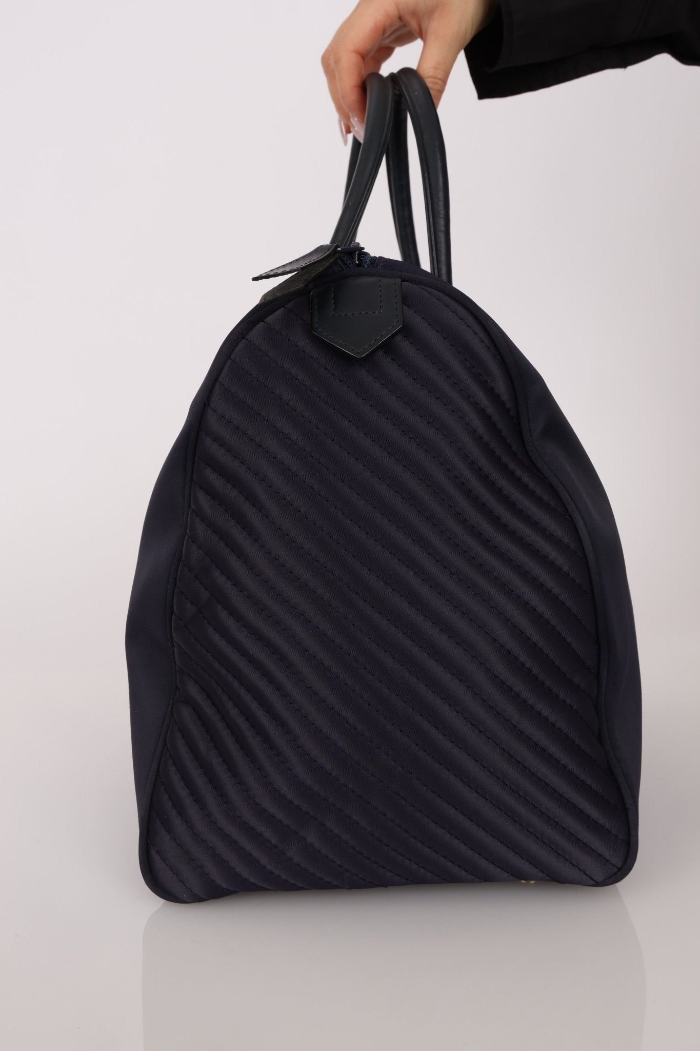 Saint Laurent Navy Nylon Cassandra Boston Bag - FashioNica