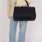 Saint Laurent Navy Nylon Cassandra Boston Bag - FashioNica