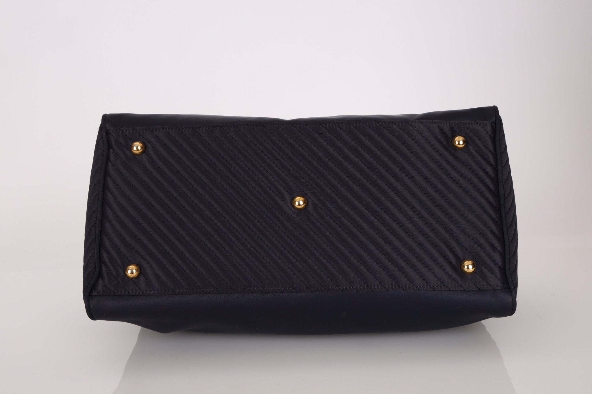 Saint Laurent Navy Nylon Cassandra Boston Bag - FashioNica