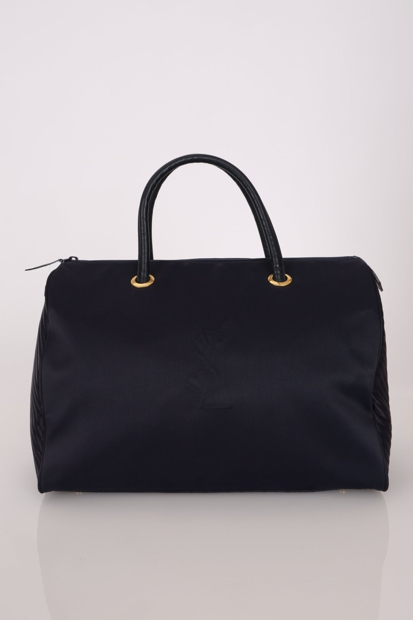 Saint Laurent Navy Nylon Cassandra Boston Bag - FashioNica