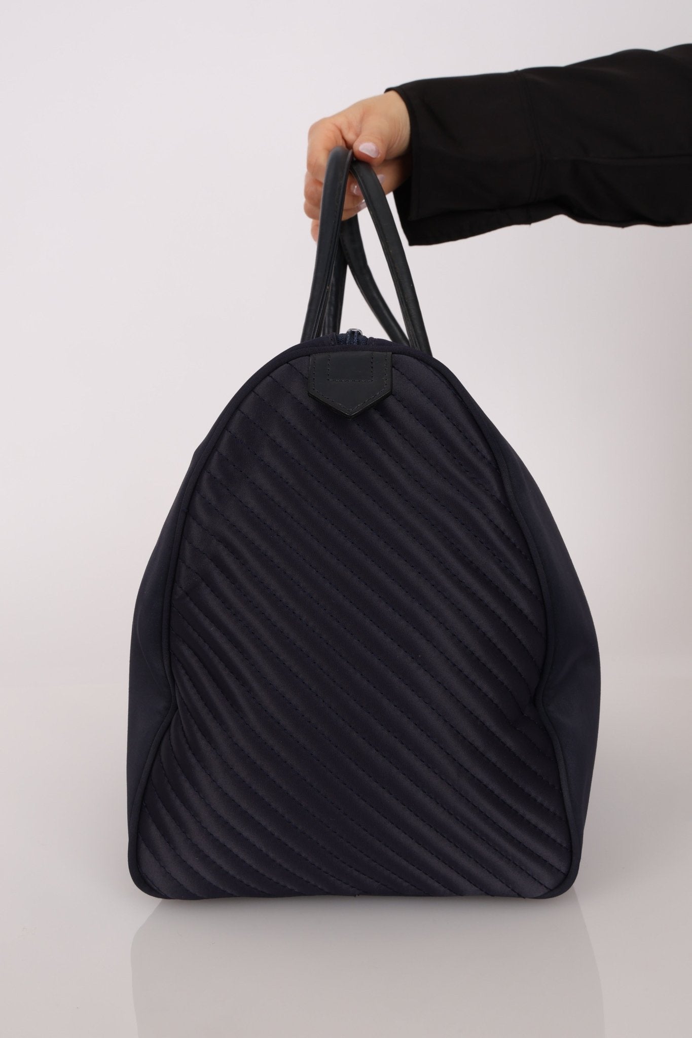 Saint Laurent Navy Nylon Cassandra Boston Bag - FashioNica