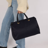 Saint Laurent Navy Nylon Cassandra Boston Bag - FashioNica