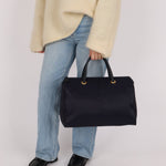 Saint Laurent Navy Nylon Cassandra Boston Bag - FashioNica