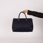 Saint Laurent Navy Nylon Cassandra Boston Bag - FashioNica