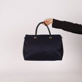 Saint Laurent Navy Nylon Cassandra Boston Bag - FashioNica