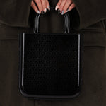 Saint Laurent Patent Logo Embossed Shopper Tote with Chain - FashioNica