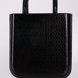 Saint Laurent Patent Logo Embossed Shopper Tote with Chain - FashioNica