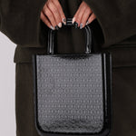 Saint Laurent Patent Logo Embossed Shopper Tote with Chain - FashioNica