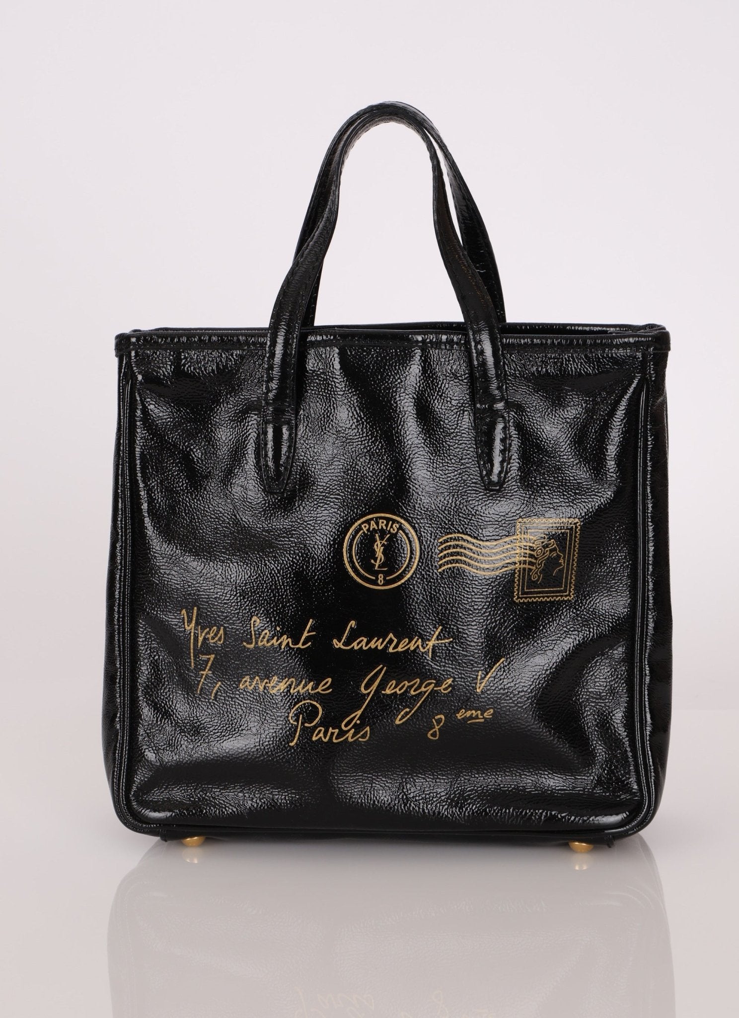 Saint Laurent Patent Mail Tote - FashioNica